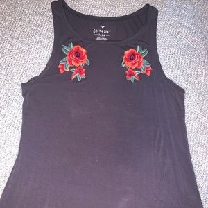 Soft and sexy tank top with embroidery